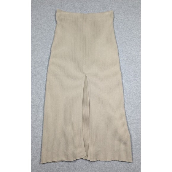 Modern Citizen Women Skirt Medium Midi‎ Ribbed Knit Pull On High Front Slit - Picture 1 of 11